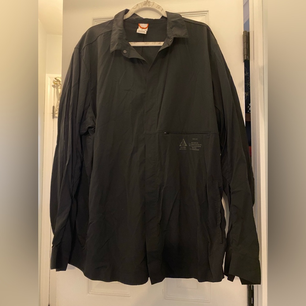 Nike ACG Collab Men's XXL Black Snap Button Casual Utility Shirt Hiking Outdoor